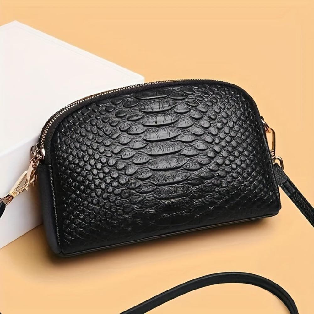 Isabella | Mini bolso de hombro con efecto cocodrilo